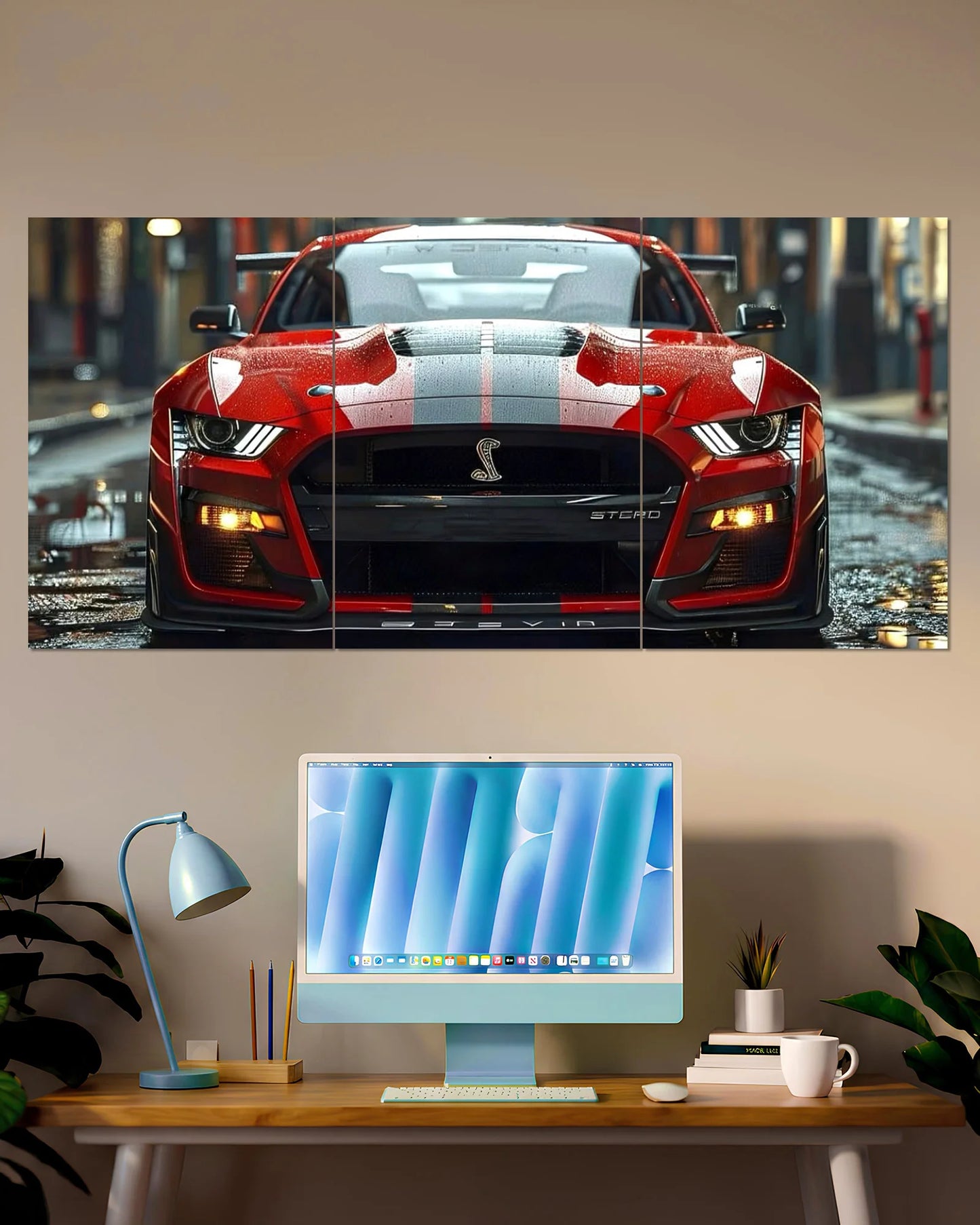 Red Ford Shelby GT500 Split Wall Poster