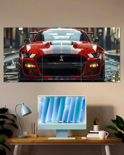 Red Ford Shelby GT500 Split Wall Poster