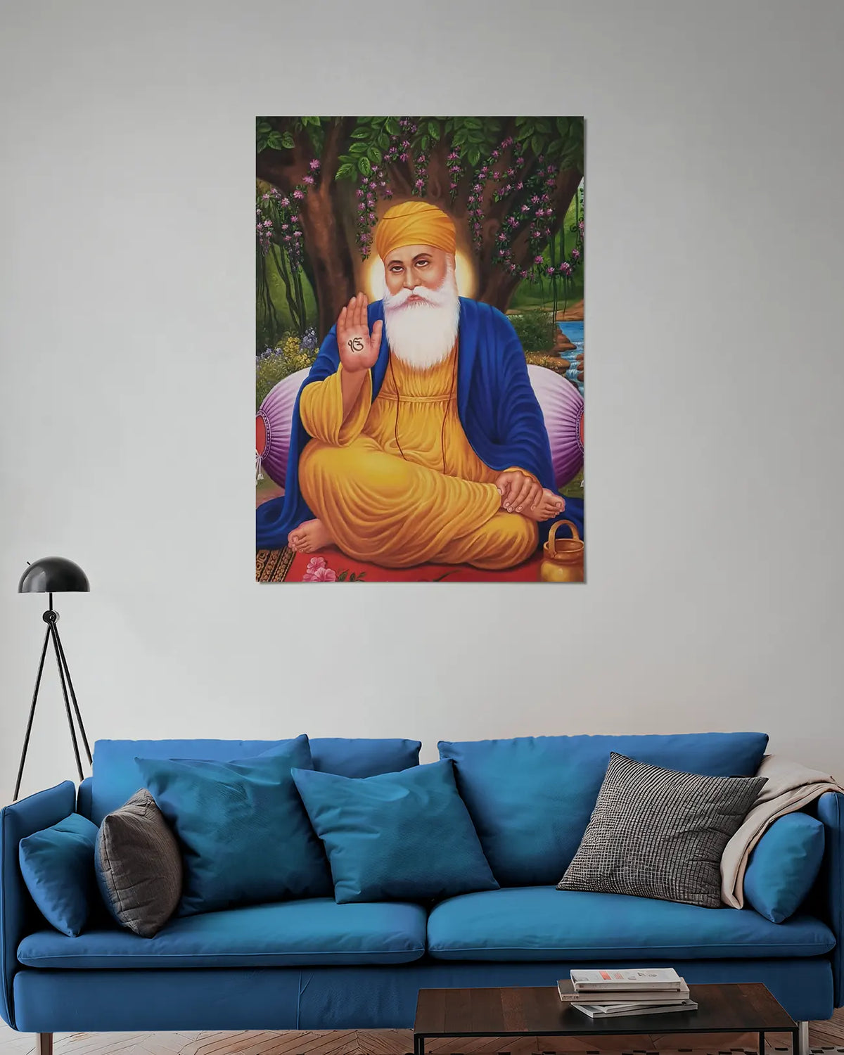 Guru Nanak Dev Ji Meditation Wall Poster | Sikh Spiritual Art
