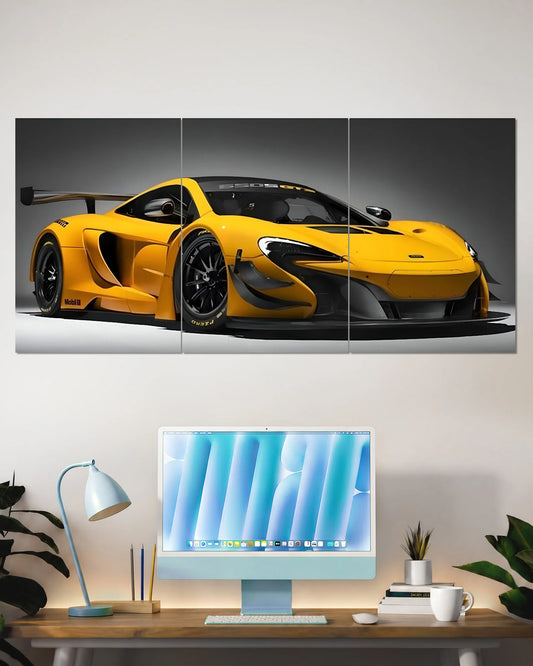 McLaren 720S Yellow Split Wall Poster | Supercar Wall Art