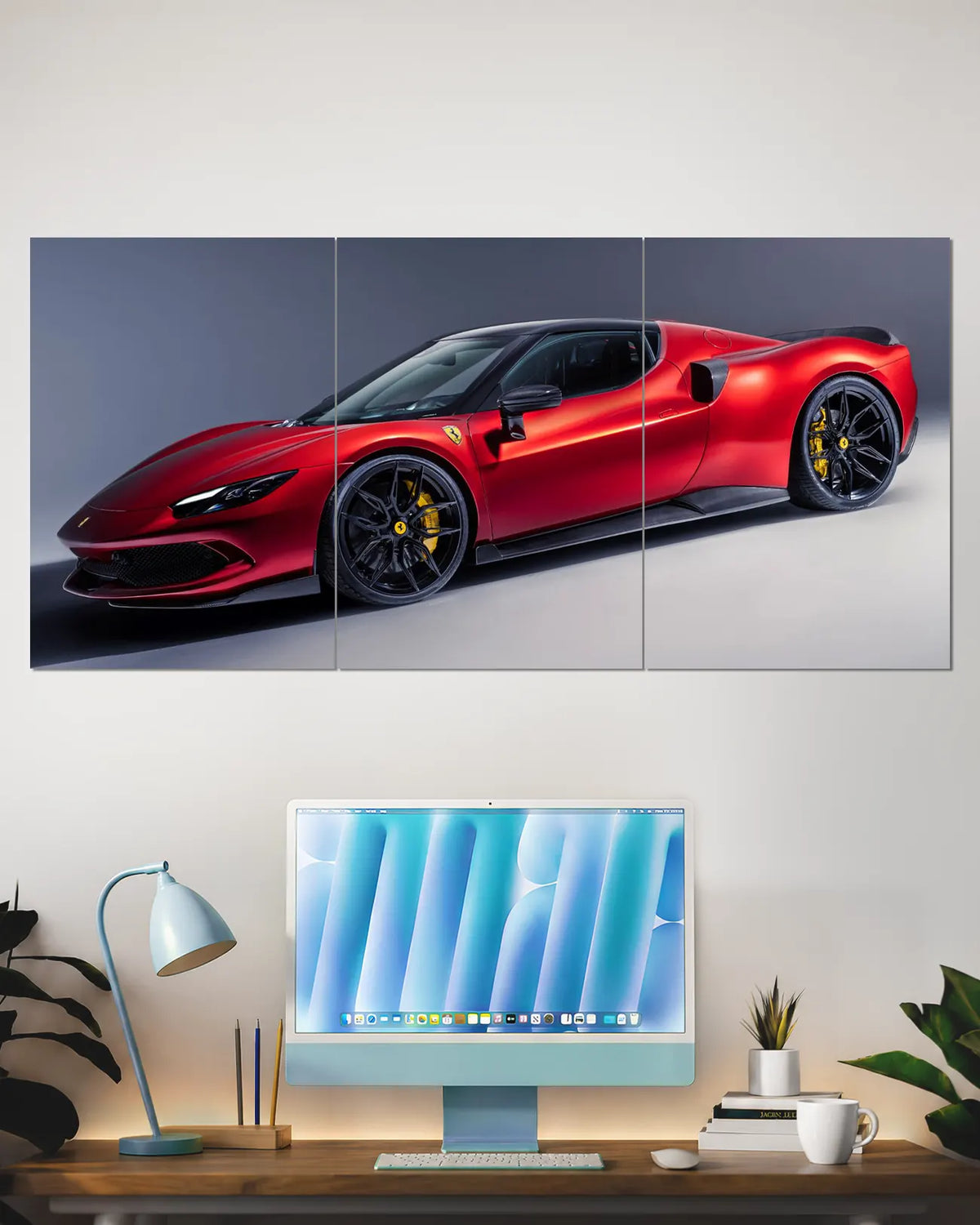 Novitec Ferrari 296 GTB Red Supercar Wall Poster | Luxury Car Wall Art