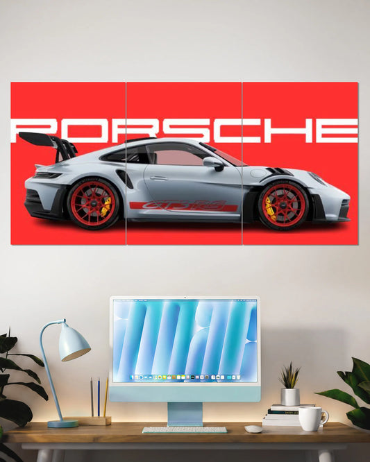 Porsche 911 GT3 RS Red Sports Car Wall
