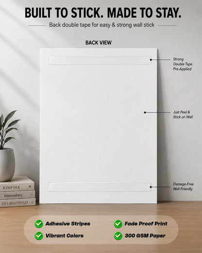 Posters Comes With Adhesive Tapes on Back Side - Posteraa