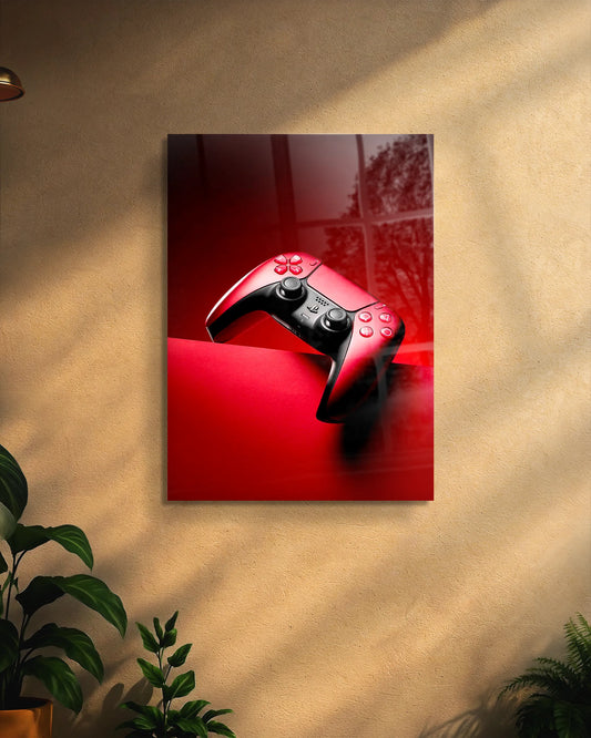 Gaming Controller Wall Art | Minimal Gamer Metal Poster | Modern Gaming Room Decor