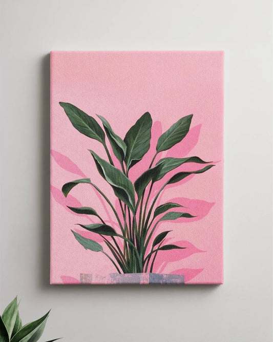 Pink Botanical Canvas Print | Aesthetic Plant Wall Art