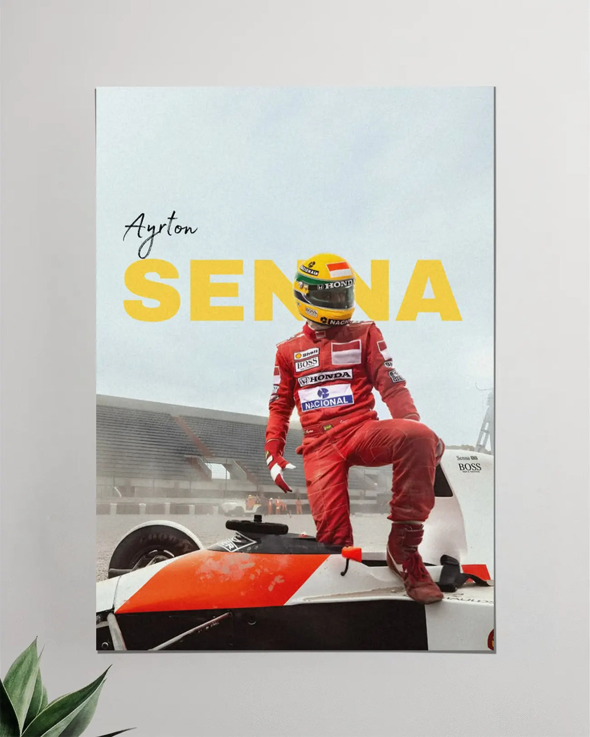 Ayrton Senna McLaren Honda F1 Wall Poster | Formula 1 Racing Wall Art