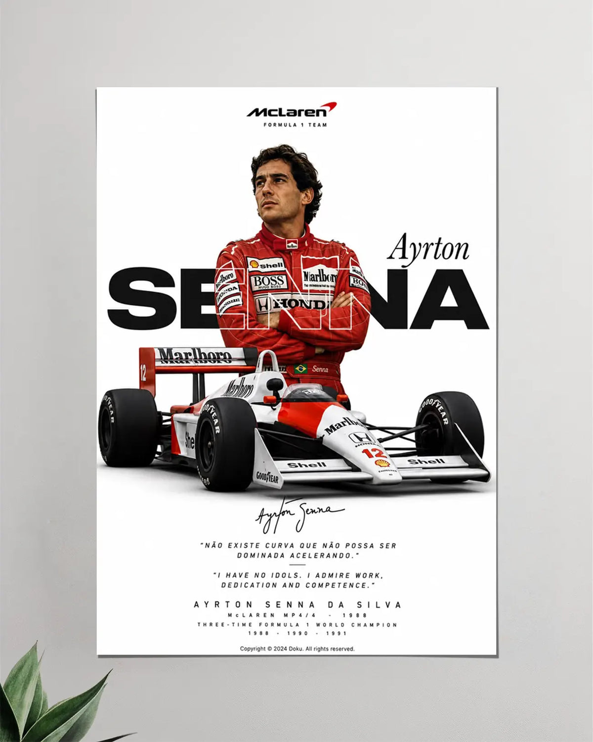 McLaren Honda Ayrton Senna Wall Poster