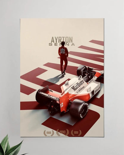 Ayrton Senna McLaren Racing Legend Wall Poster | Formula 1 Wall Art