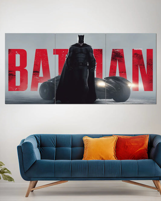 Batman Batmobile Split Wall Poster | The Dark Knight DC Comics Wall Art