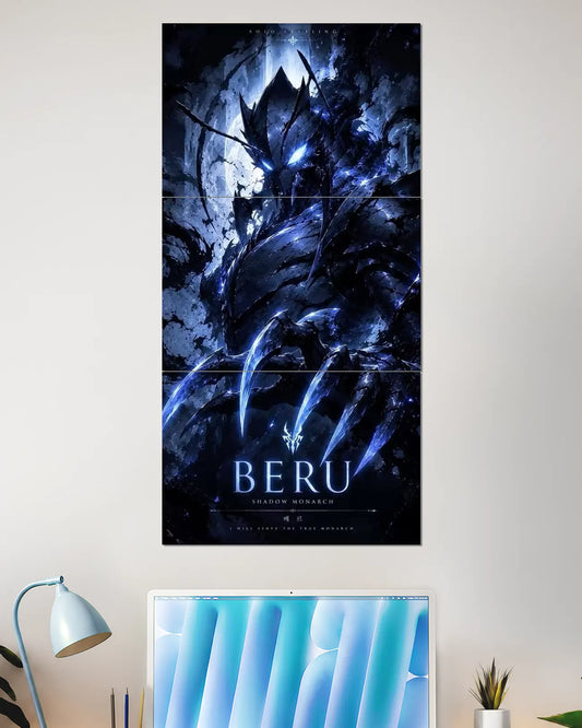 Beru Split Wall Poster | Shadow Monarch Solo Leveling Anime Wall Art