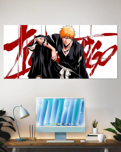 Ichigo Kurosaki Split Wall Poster | Bleach Shinigami Anime Wall Art
