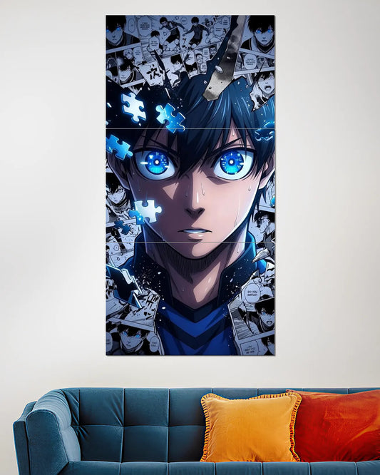 Isagi Yoichi Split Wall Poster | Blue Lock Manga Eyes Anime Wall Art