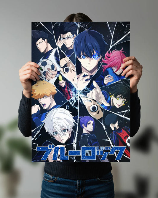 Blue Lock Anime Characters Soccer Wall Poster | Isagi Yoichi Football Anime Wall Art