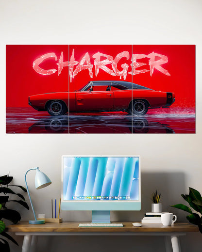 Classic Dodge Charger Heritage Split Wall Poster