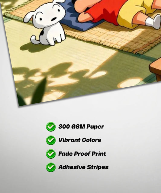 Shinchan Summer Afternoon Poster | Cozy Anime Wall Art
