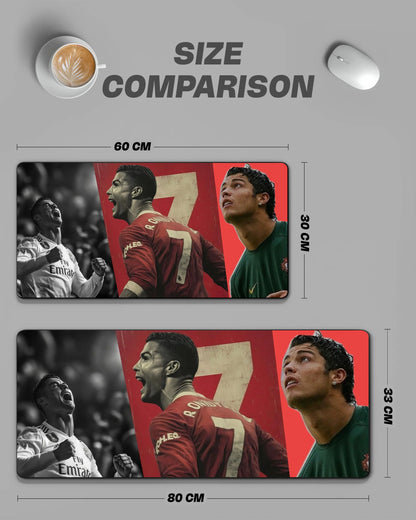 Cristiano Ronaldo CR7 Desk Mat | Football Legend Extended Gaming & Office Mouse Pad