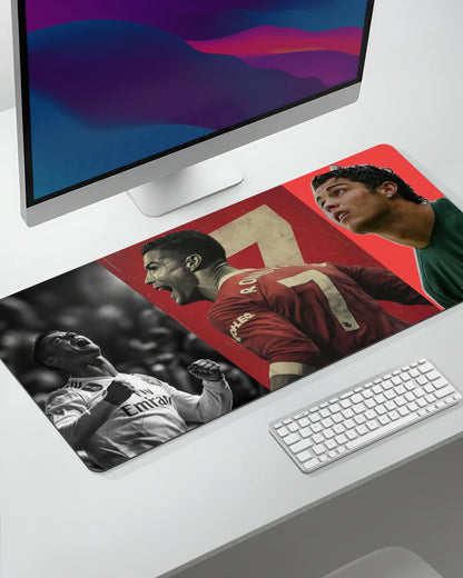 Cristiano Ronaldo CR7 Desk Mat | Football Legend Extended Gaming & Office Mouse Pad