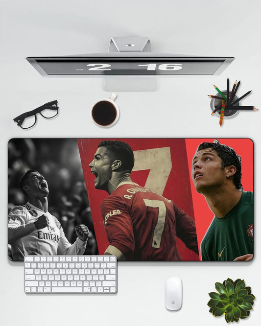 Cristiano Ronaldo CR7 Desk Mat | Football Legend Extended Gaming & Office Mouse Pad