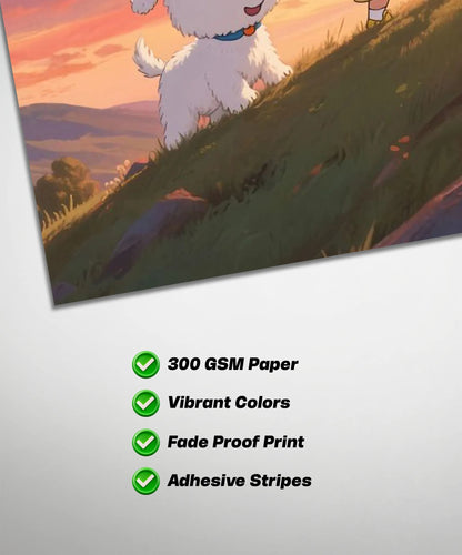 Shinchan Sunset Adventure Poster | Crayon Shinchan Wall Art