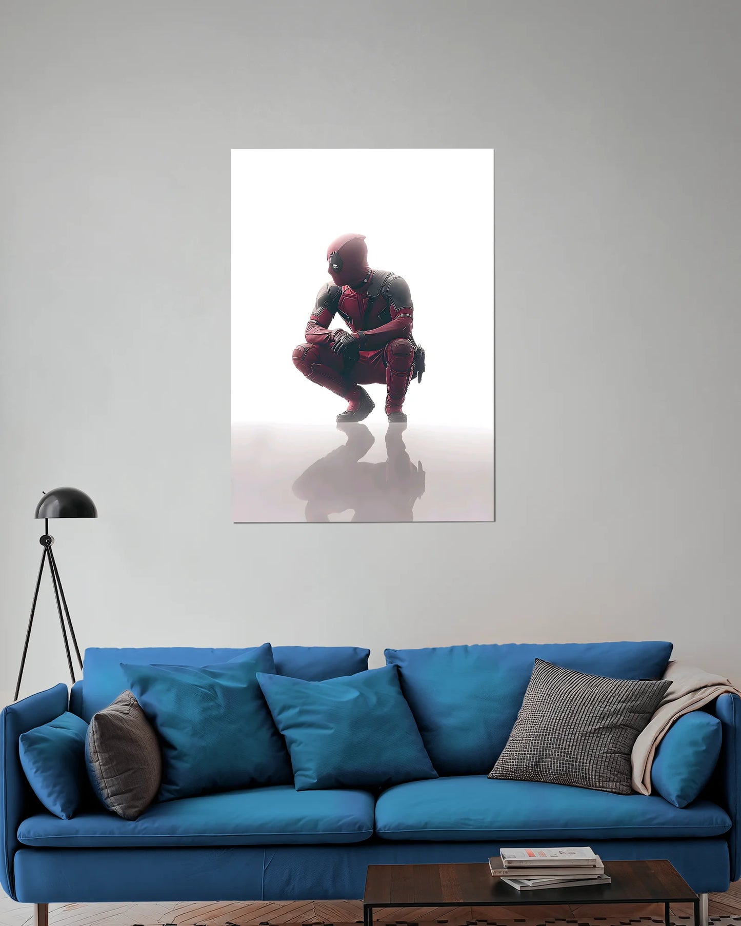 Deadpool White Minimal Poster | Marvel Wall Art