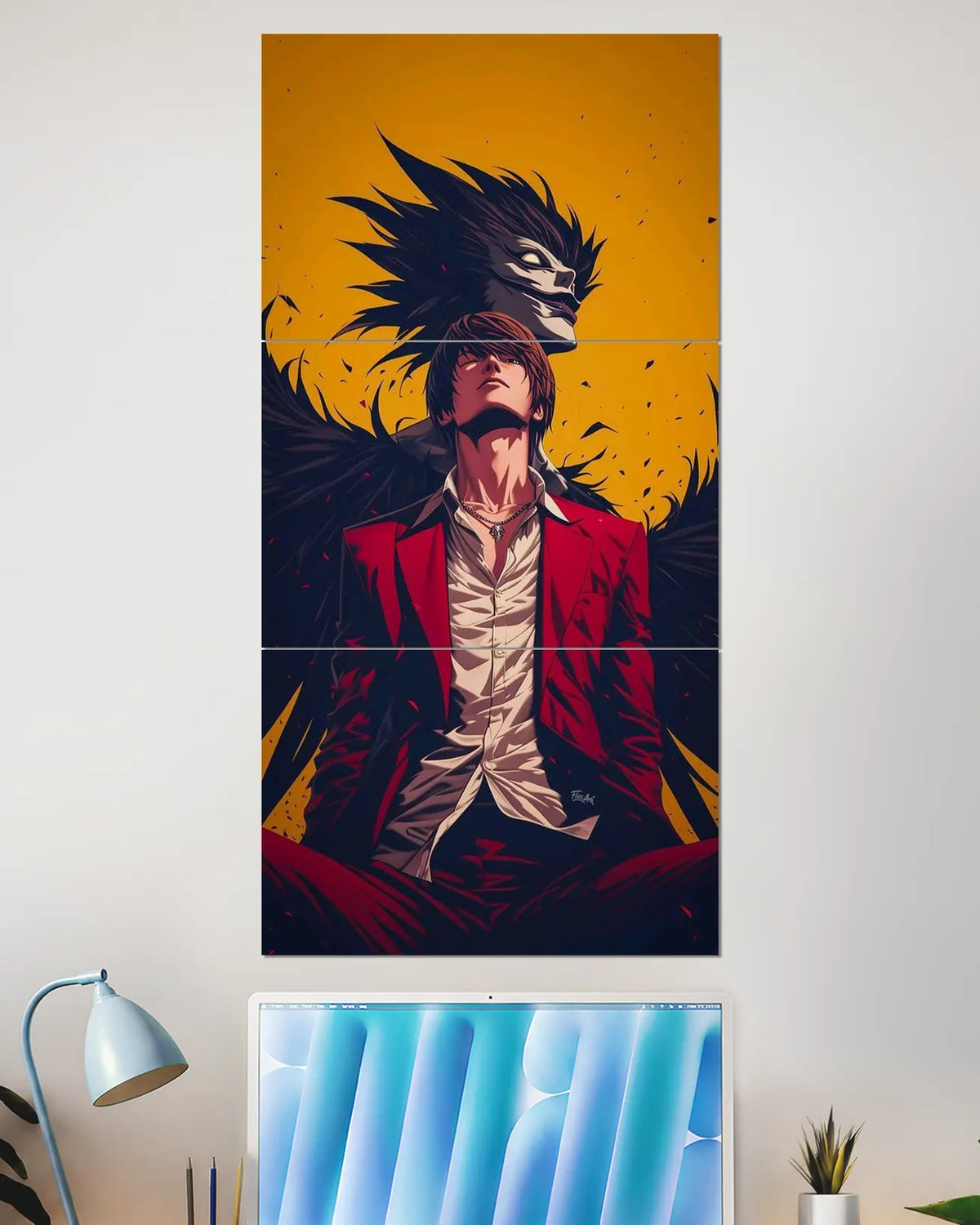 Death Note Light Yagami & Ryuk Dark Split Wall Poster | Anime Wall Art