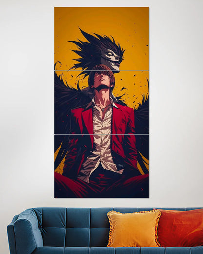 Death Note Light Yagami & Ryuk Dark Split Wall Poster | Anime Wall Art
