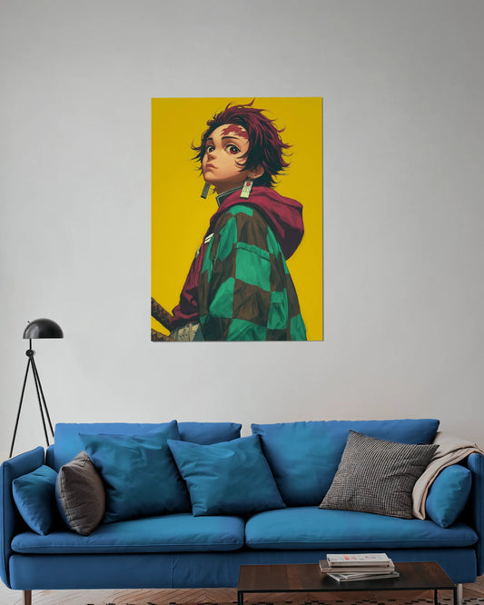 Tanjiro Yellow Aesthetic Poster | Demon Slayer Anime Wall Art