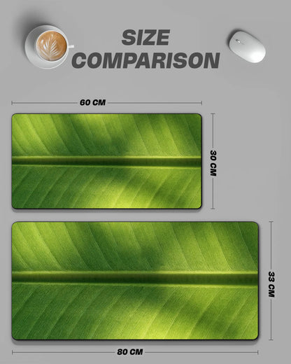 Green Leaf Desk Mat | Nature Aesthetic Gaming & Office Mouse Pad