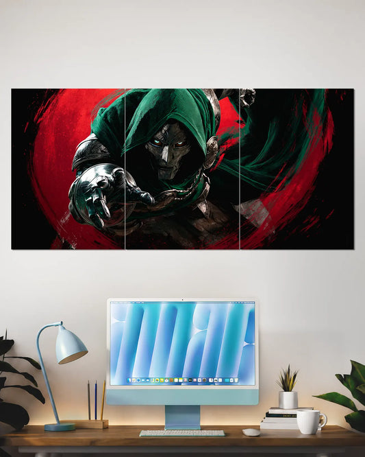 Doctor Doom Dark Green Hooded Split Wall Poster | Marvel Wall Art