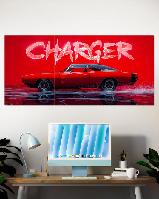 Classic Dodge Charger Heritage Split Wall Poster