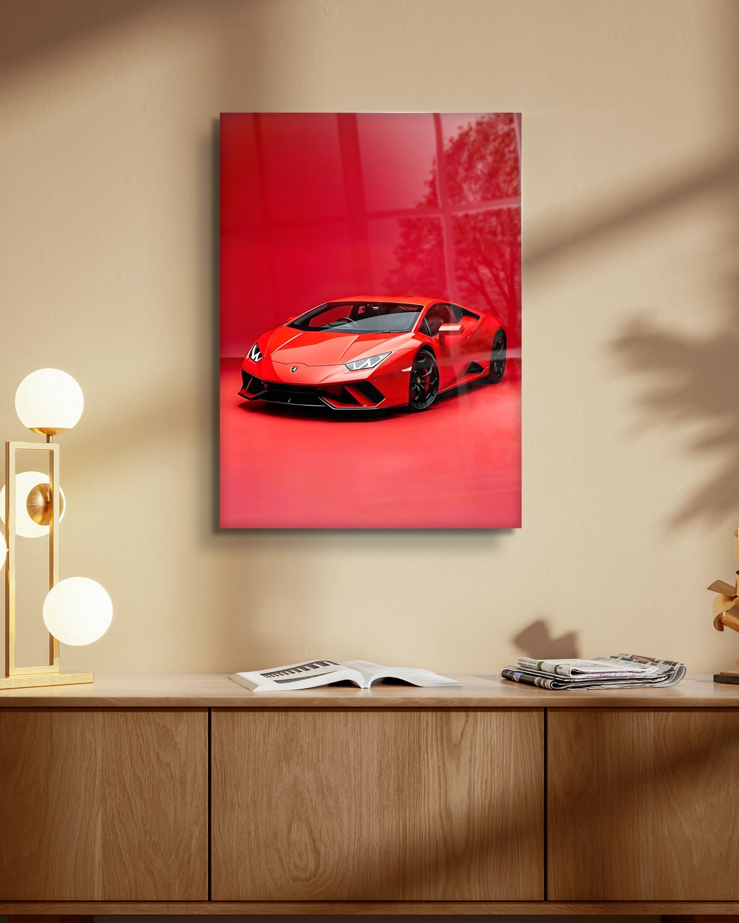 Red Supercar Wall Art | Metal Poster