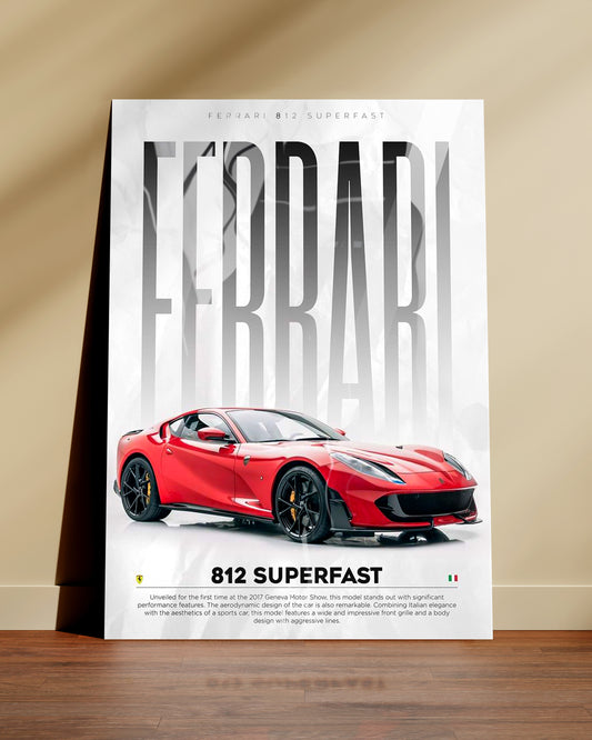 Ferrari 812 Poster | Supercar Metal Print