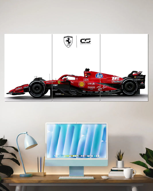 Ferrari SF-25 F1 Split Wall Poster – Formula 1 Racing Wall Art