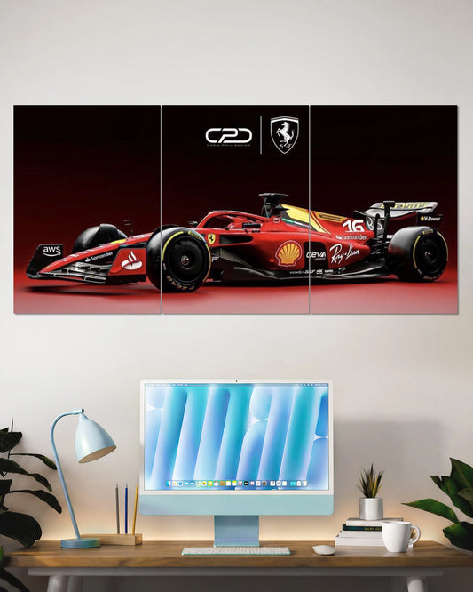 Ferrari SF-25 F1 Split Wall Poster – F1 Racing Wall Art