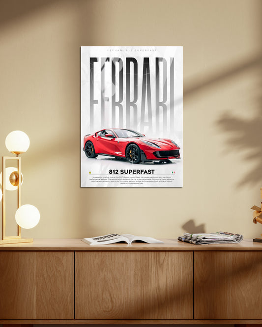 Ferrari 812 Poster | Supercar Metal Print