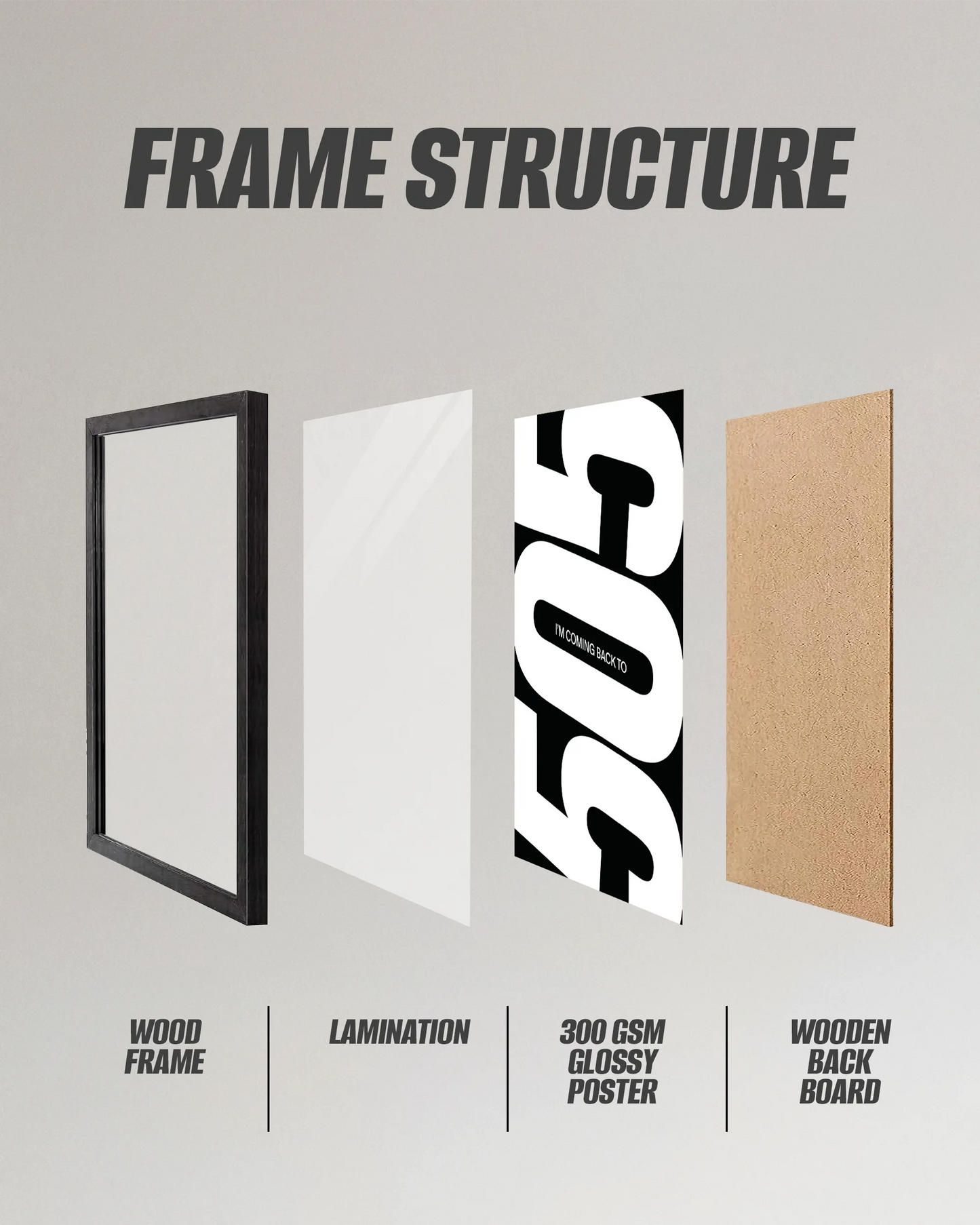505 Minimal Typography Framed Poster | Modern Black & White Wall Art