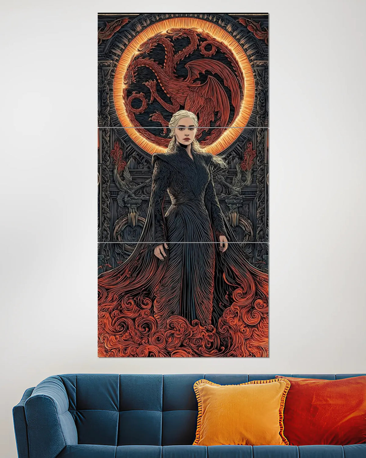 Game of Thrones Daenerys Targaryen Split Wall Poster | Dragon Queen Wall Art