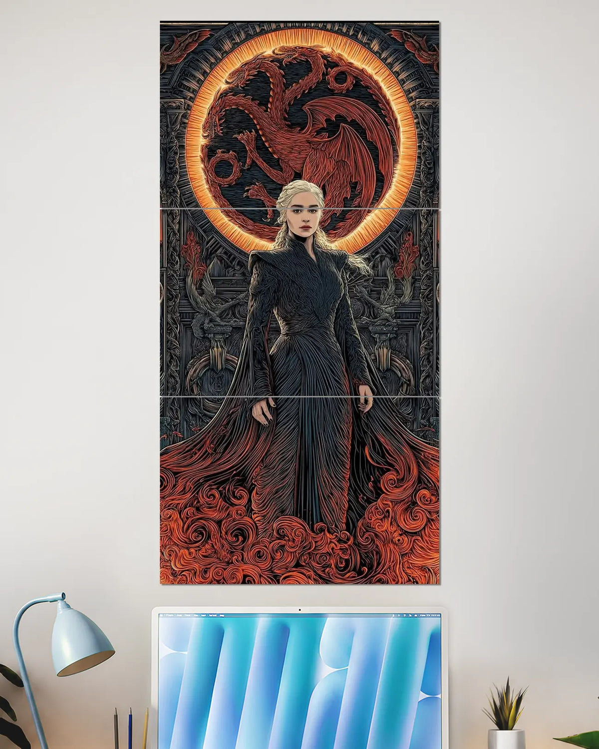 Game of Thrones Daenerys Targaryen Split Wall Poster | Dragon Queen Wall Art