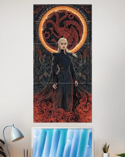 Game of Thrones Daenerys Targaryen Split Wall Poster | Dragon Queen Wall Art