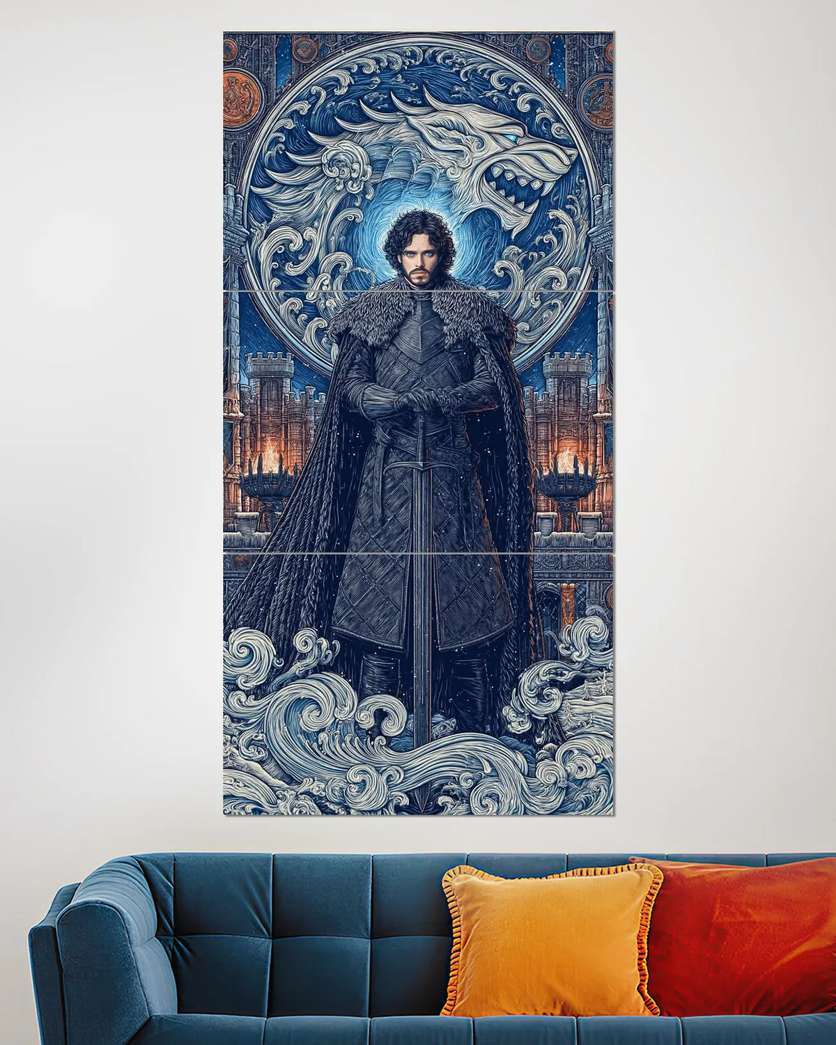 Game of Thrones Jon Snow Stark Split Wall Poster | Web Series Wall Art