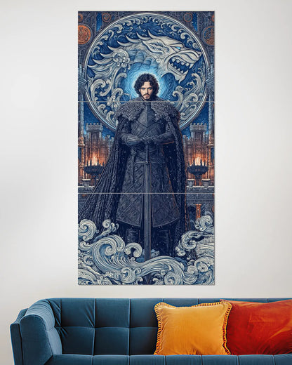 Game of Thrones Jon Snow Stark Split Wall Poster | Web Series Wall Art