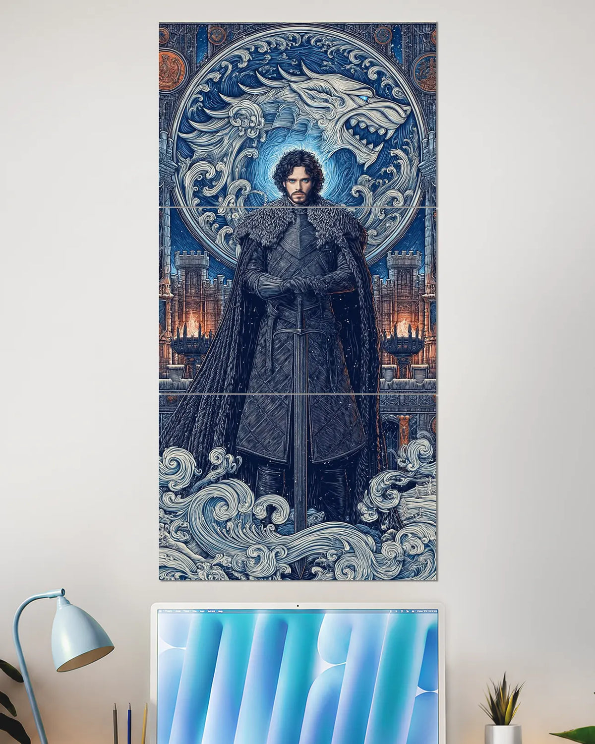 Game of Thrones Jon Snow Stark Split Wall Poster | Web Series Wall Art