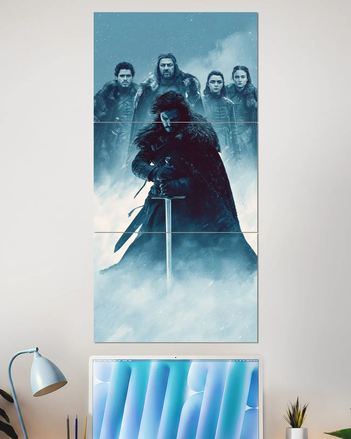 Game of Thrones Jon Snow Stark Family Split Wall Poster | Web Series Wall Art