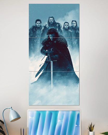 Game of Thrones Jon Snow Stark Family Split Wall Poster | Web Series Wall Art