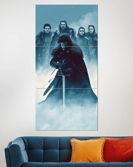 Game of Thrones Jon Snow Stark Family Split Wall Poster | Web Series Wall Art