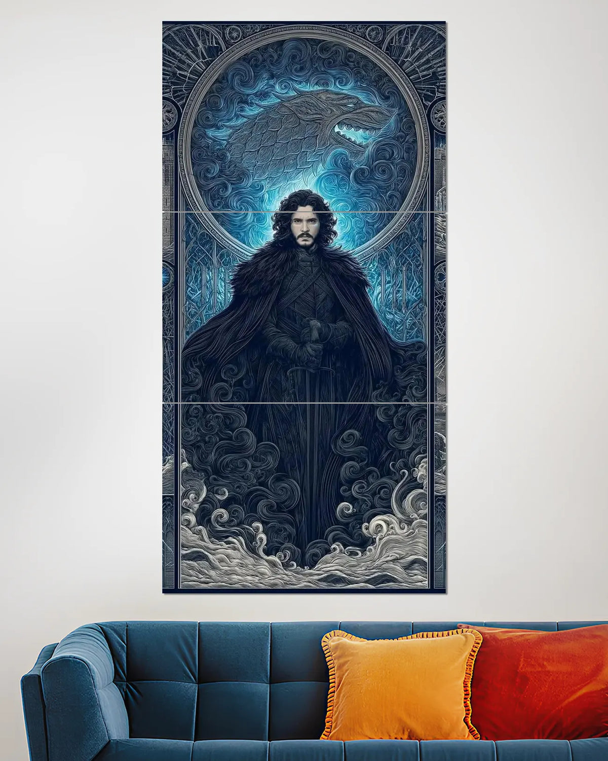 Game of Thrones Winter Warrior Split Wall Poster | Fantasy Wall Art