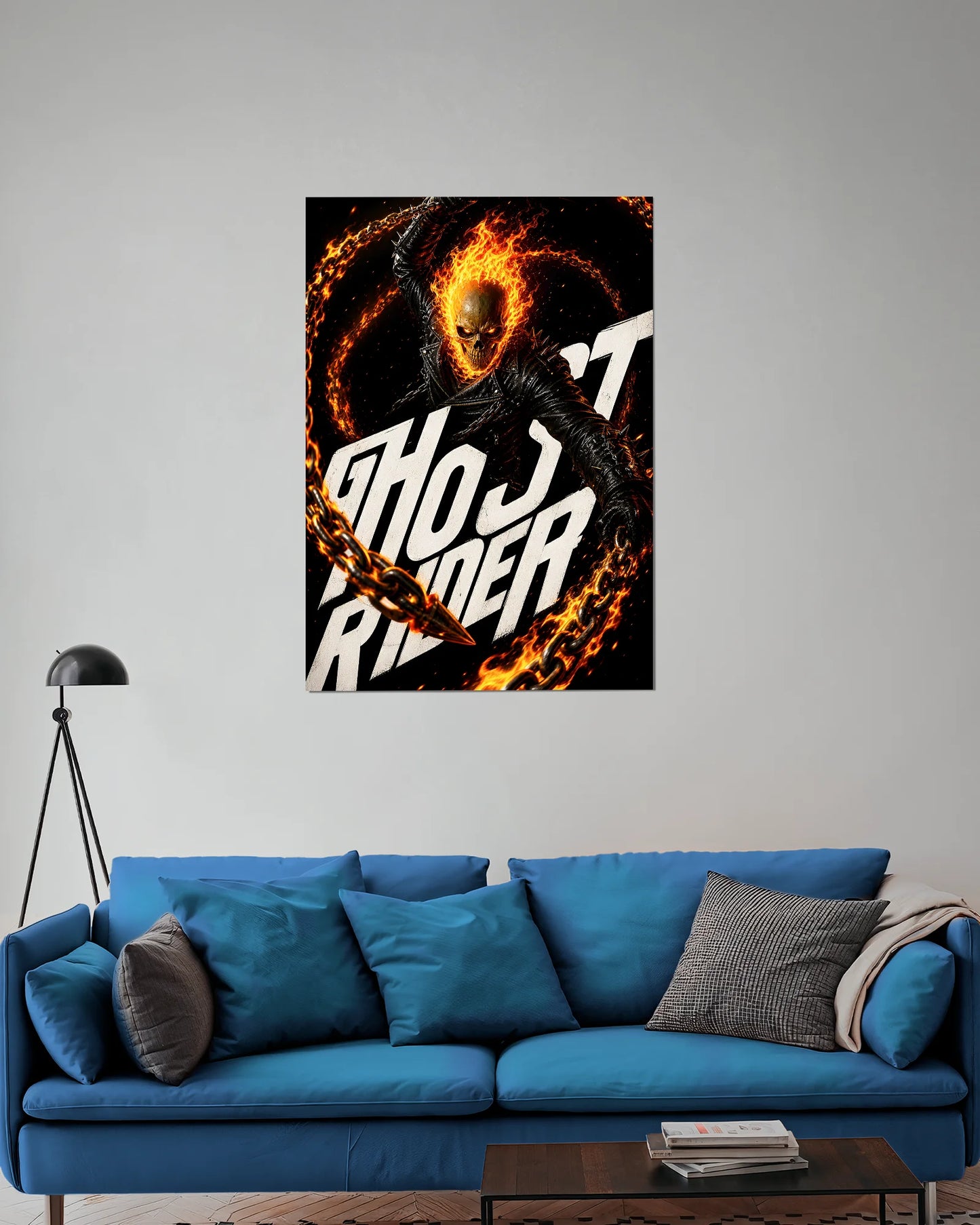 Ghost Rider Flaming Chain Poster | Marvel Spirit of Vengeance Wall Art
