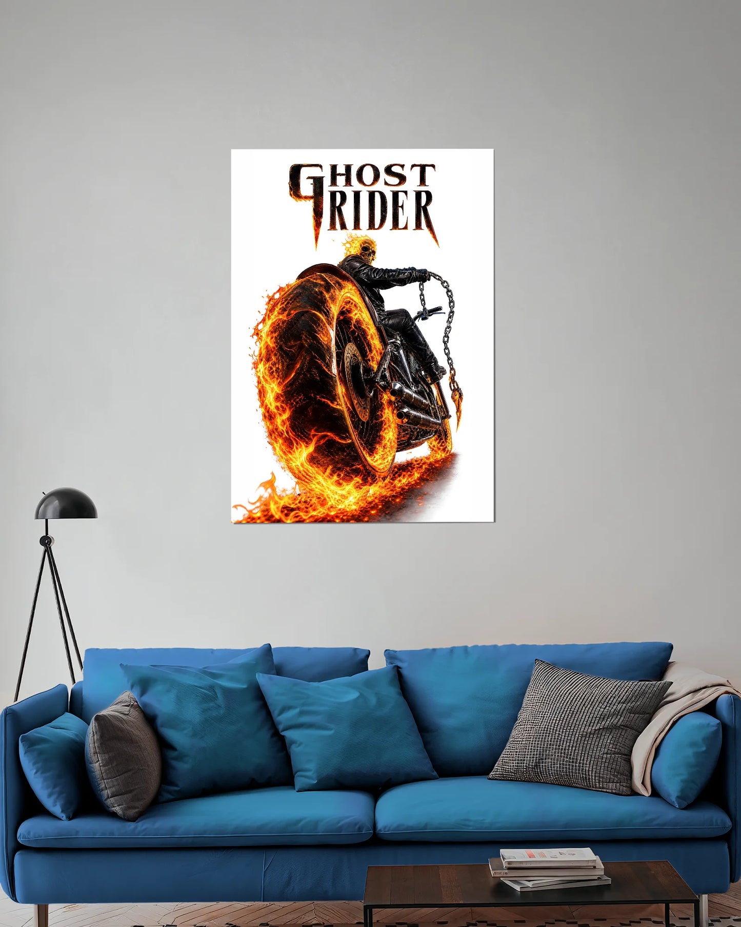 Ghost Rider Hellfire Motorcycle Poster | Marvel Wall Art