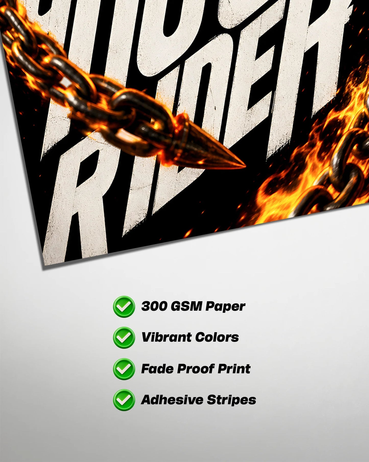 Ghost Rider Flaming Chain Poster | Marvel Spirit of Vengeance Wall Art