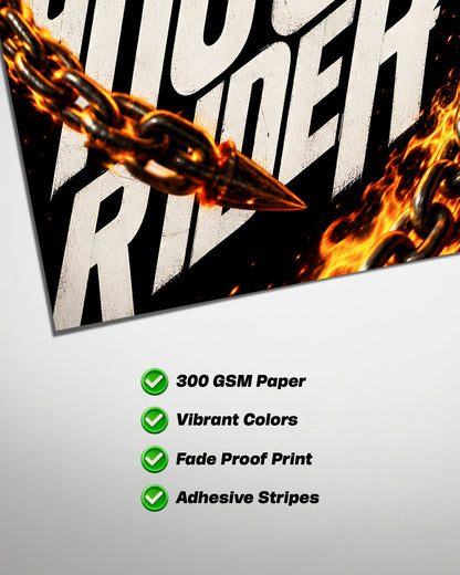 Ghost Rider Flaming Chain Poster | Marvel Spirit of Vengeance Wall Art